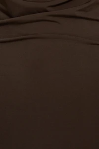 Deep Plunge Cowl Neck Mini Dress