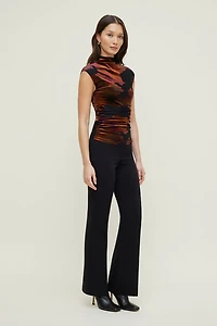 Burnout Cap Sleeve Top