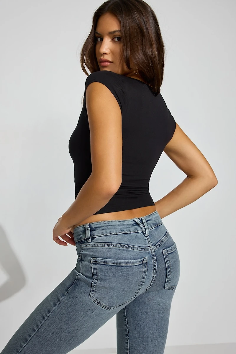 Smooth Open Neck Tee