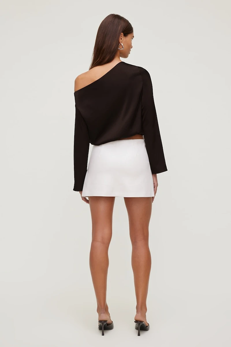 Stacie Faux Leather Mini Skort