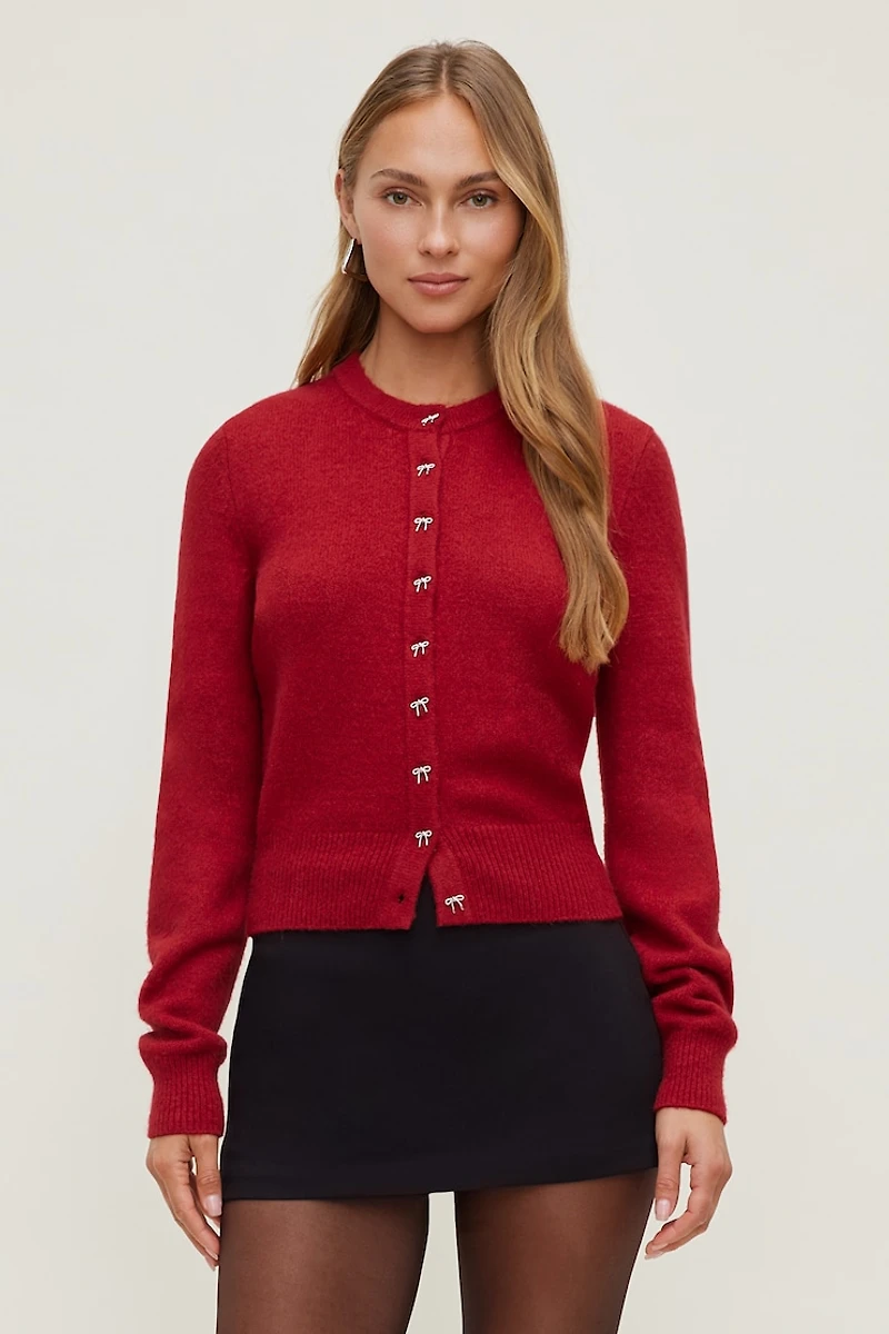 Rebecca Bow Button Cardigan