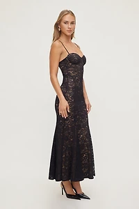 Robe maxi recouverte de dentelle Monet