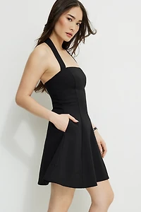 Flared Halter Mini Dress