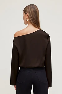 Off Shoulder Satin Blouse