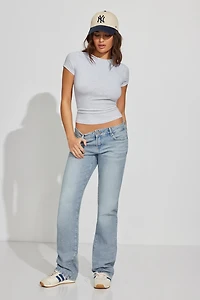 Jean droit à taille ultrabasse