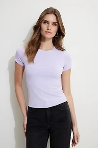 T-shirt en jersey à col rond Drea