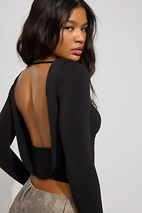 Long Sleeve Cowl Back Top