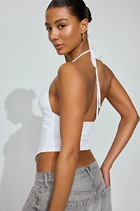 Plunge Halter Hankerchief Top