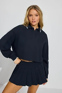 Oversized Cropped Polo Shirt