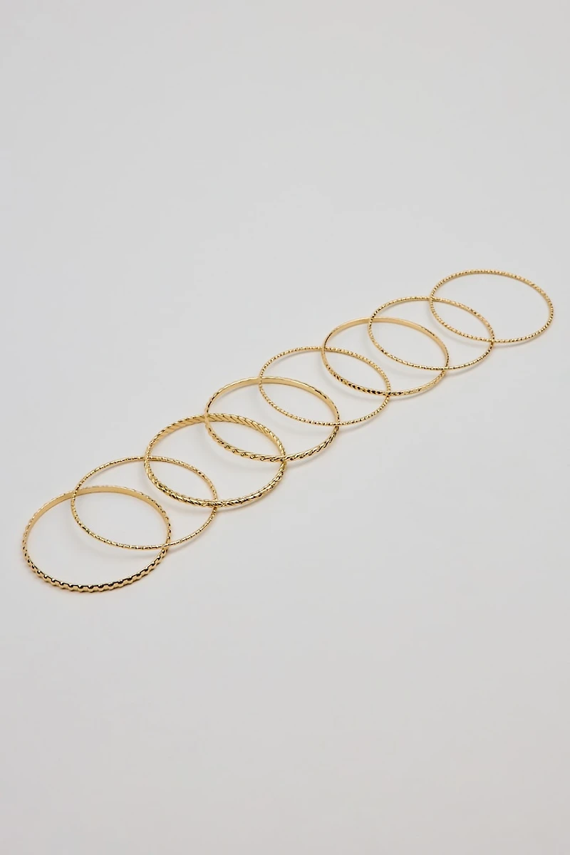 Set of 11 Textured Bangles