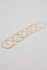 Set of 11 Textured Bangles