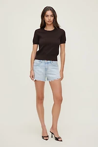 Short en denim décontracté à taille mi-haute James