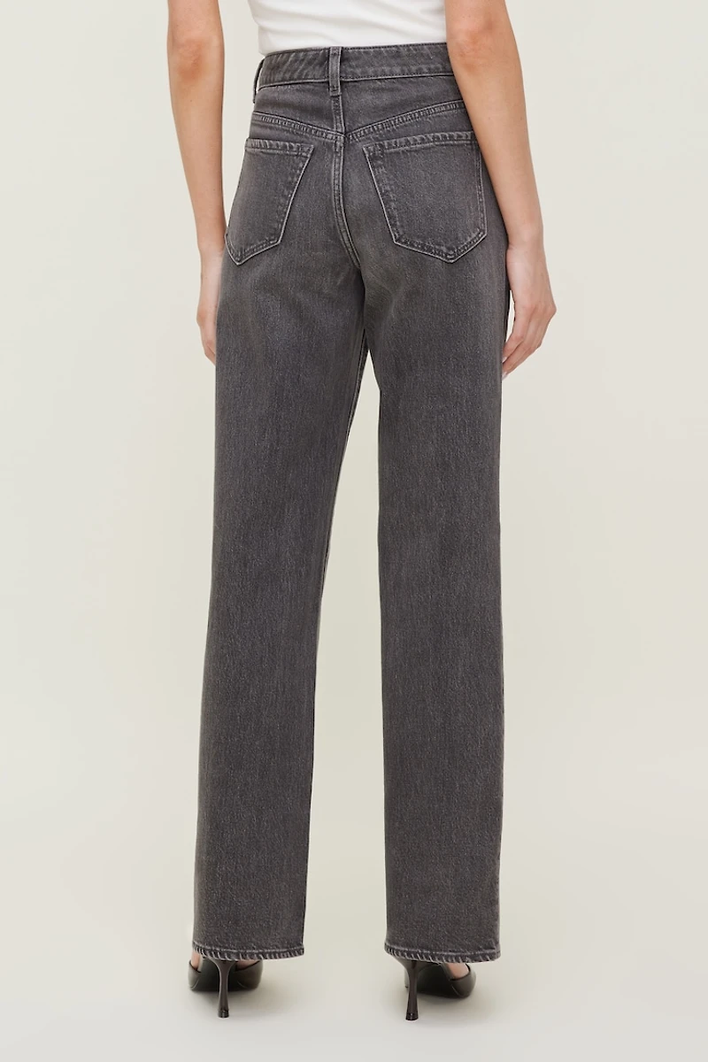 Jean Heidi à taille haute et jambe large