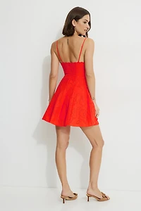 Scalloped Eyelet Mini Dress