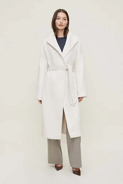 Belted Wool Wrap Coat