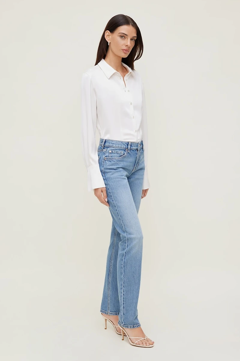 Mid Rise Slim Cigarette Leg Jeans