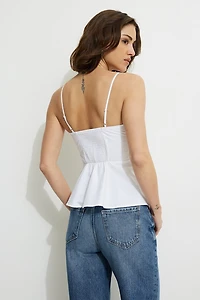 Camisole à basque en popeline