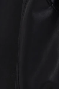 Oversized Faux Leather Aviator Jacket