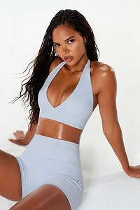 Active Plunge Halter Bra