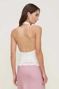 Haut en dentelle à col licou