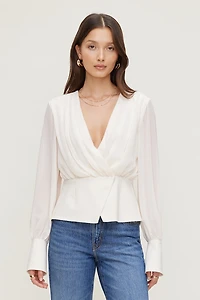 Sheer Wrap Blouse