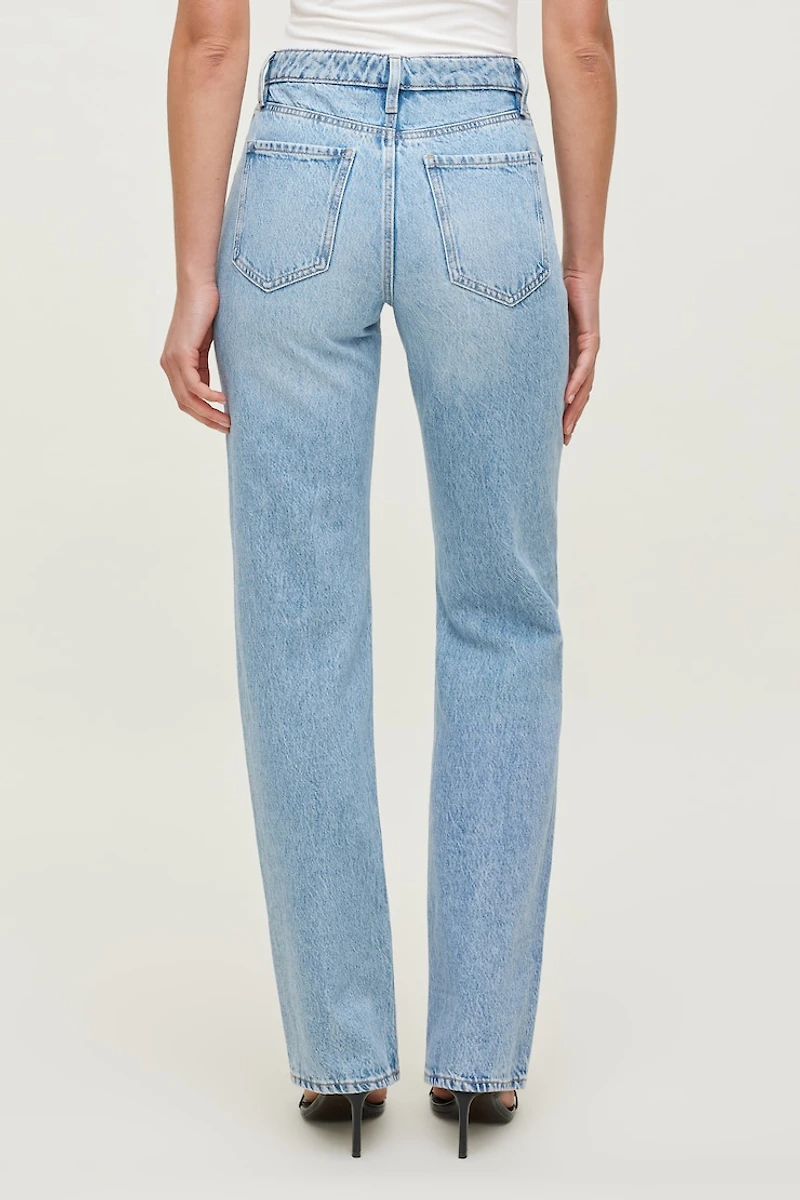 Jean rigide à taille haute et jambe droite Cara