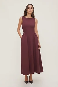 Iris Flared Ponte Maxi Dress