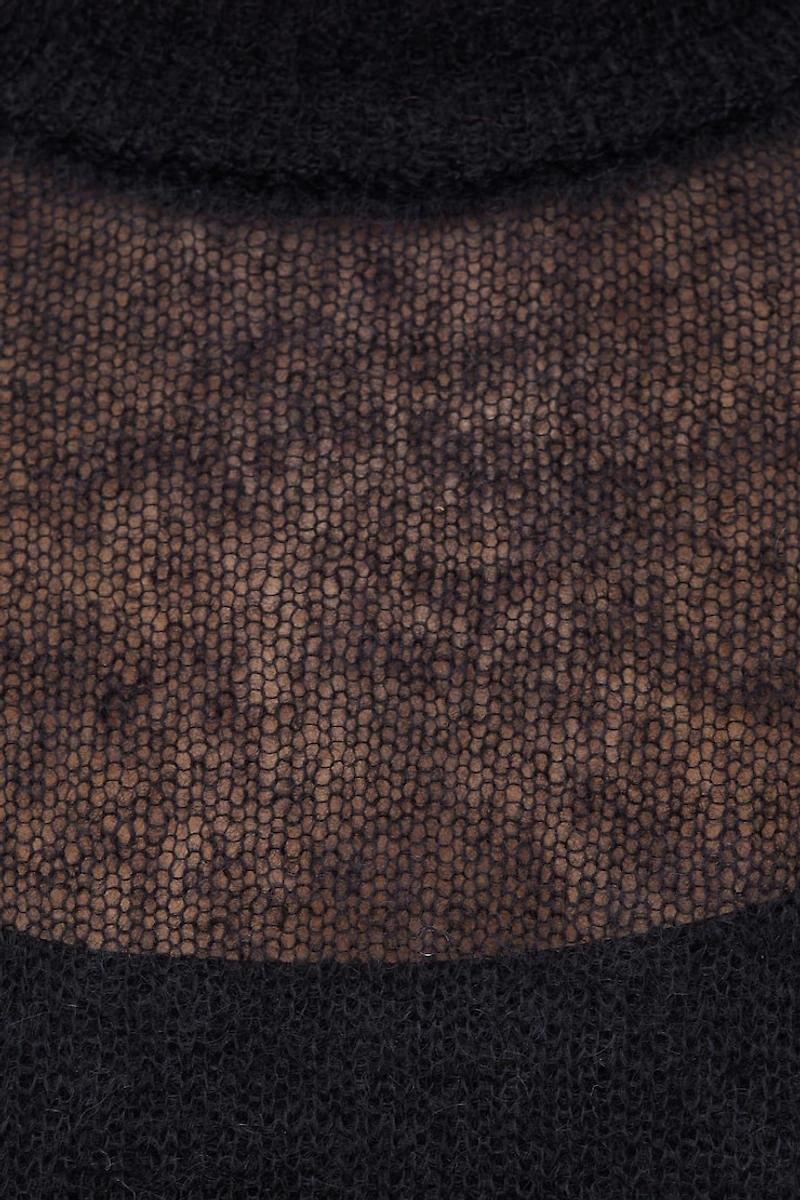 Chandail à manches bouffantes en mohair de première qualité