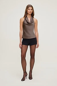 Camila Satin Cowl Halter Neck Blouse