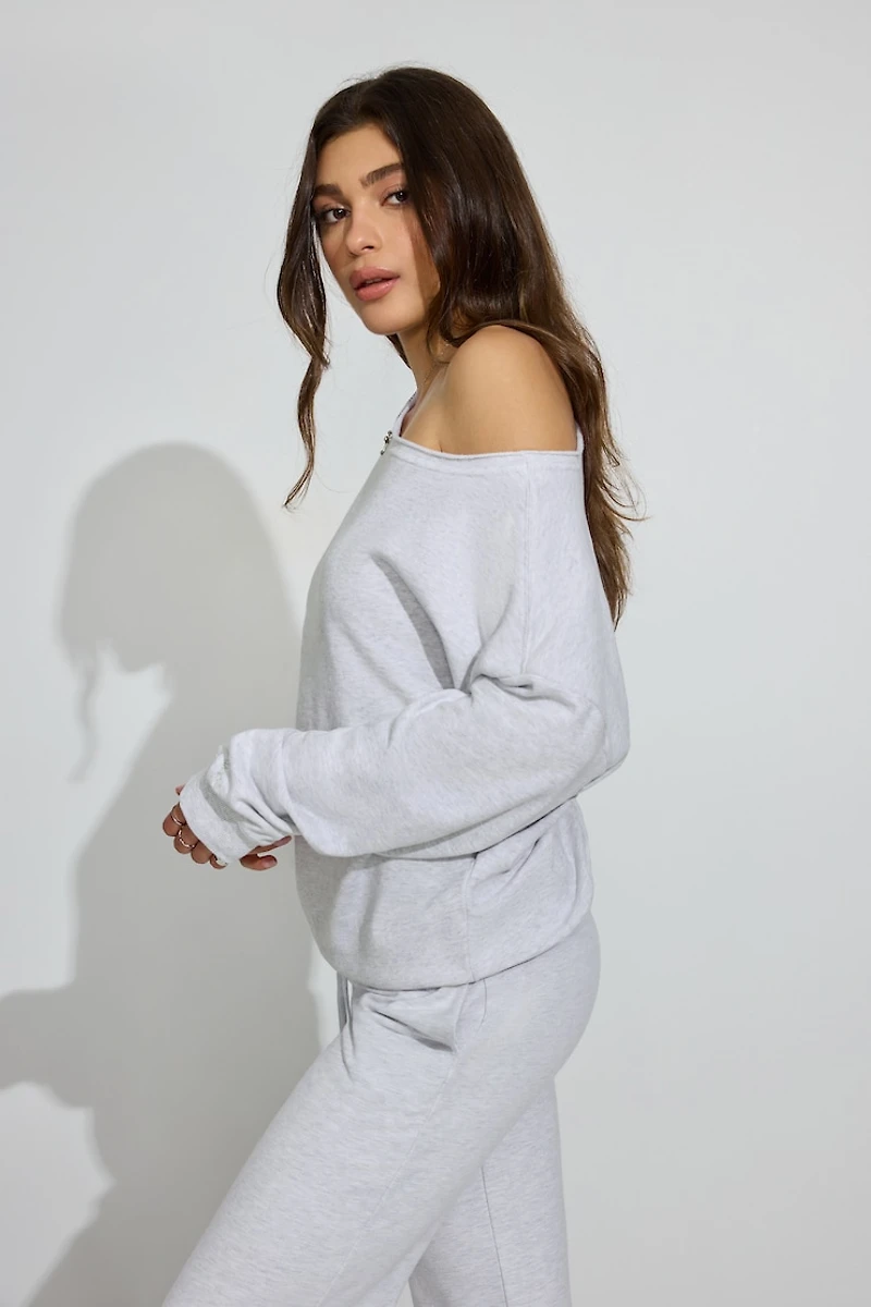 SoftTerry Off Shoulder Sweatshirt