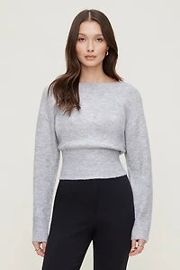 Juliet Cinched Boat Neck Sweater