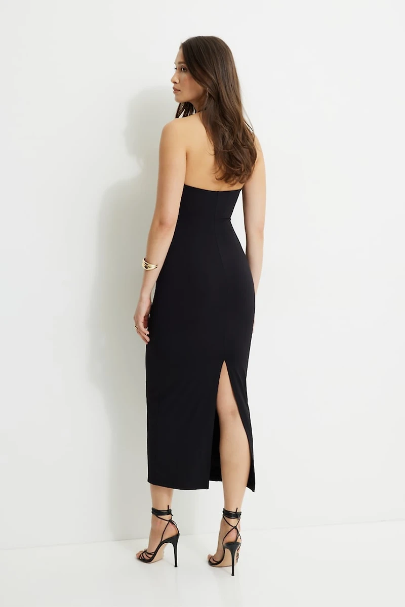 Sculpt Plunging Halter Maxi Dress