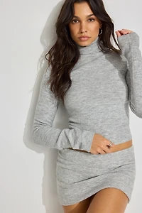 Long Sleeve Spongy Fitted Turtleneck