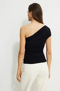 Ruched Single Shoulder Top