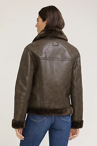 Faux Shearling Aviator Jacket