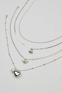 Set of 4 Angel and Cherry Pendant Necklaces