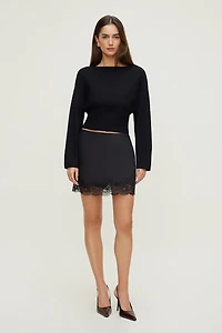 Cinched Boat Neck Sweater