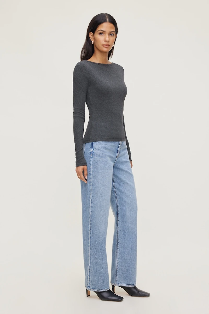 Nola Ribbed Long Sleeve T Shirt