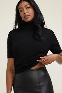 Col roulé à manches courtes Lora