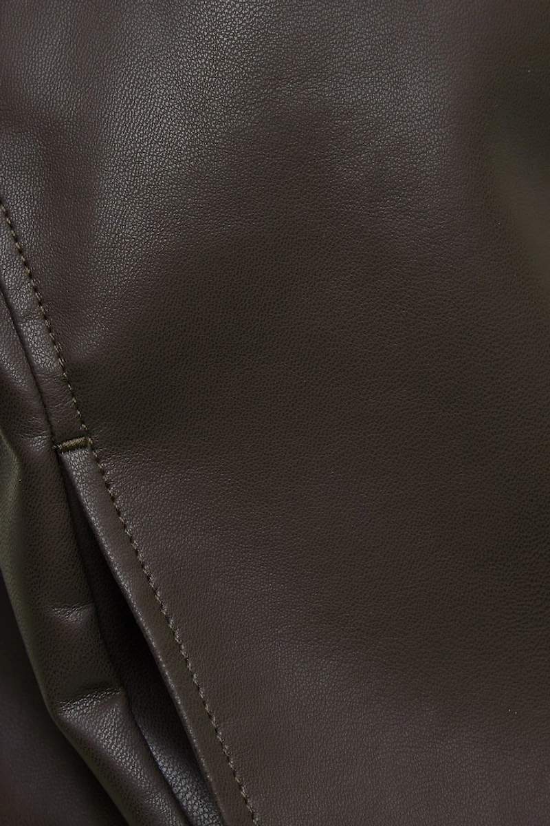 Blouson aviateur ample en faux cuir