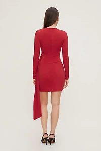 Sculpt Front Drape Mini Dress