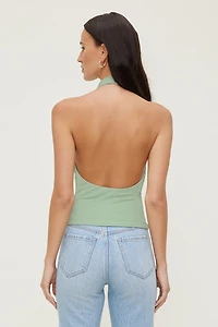 Haut licou en maille à col châle