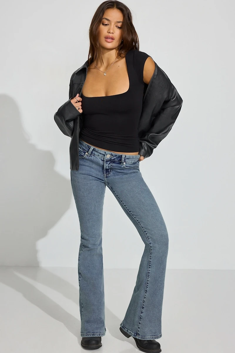 Smooth Open Neck Tee