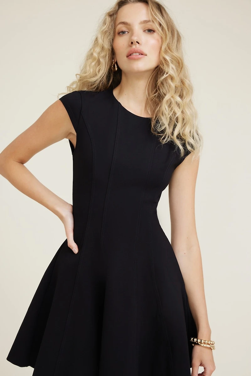 Godet Ponte Mini Dress