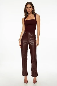 Justina Straight Faux Leather Pants