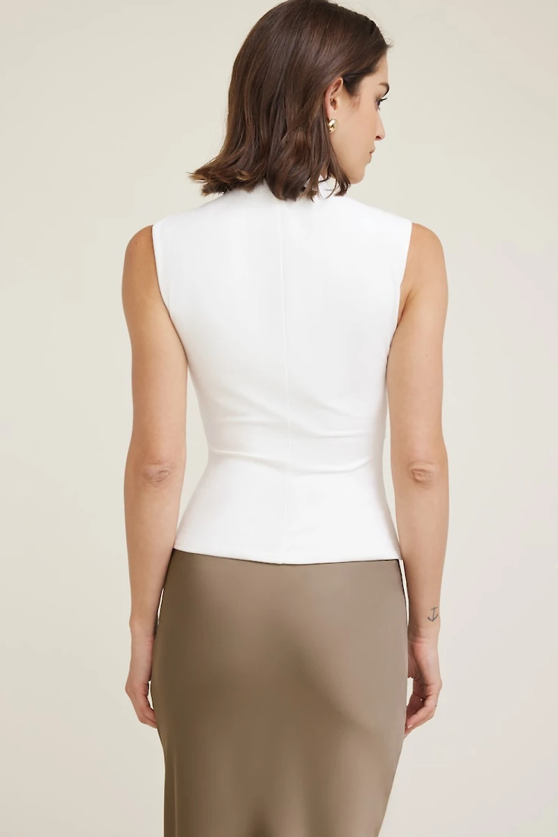 Mock Neck Cotton Spandex Tank Top