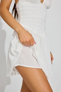 Combicourt smocké Ayla à col licou