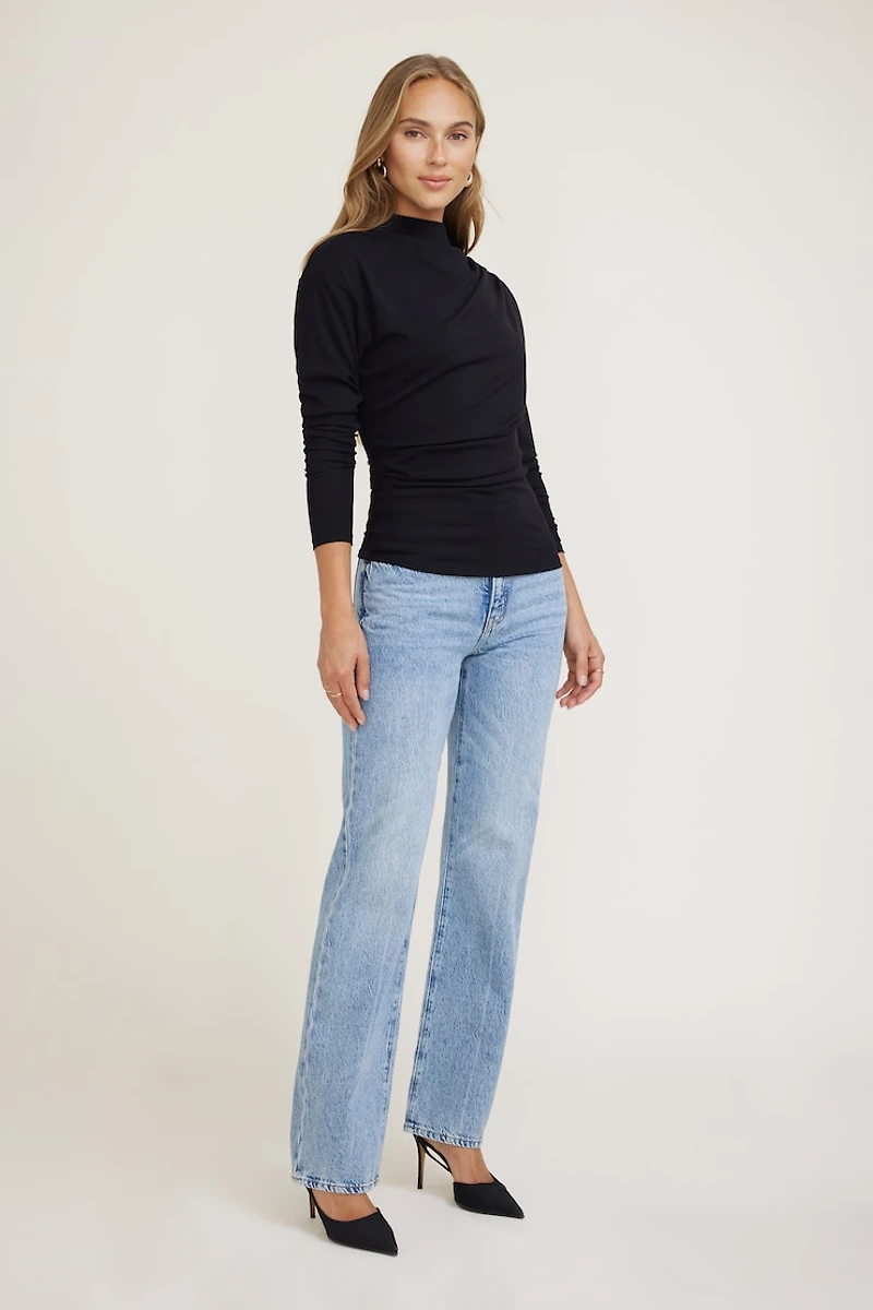 Haut drapé à manches longues