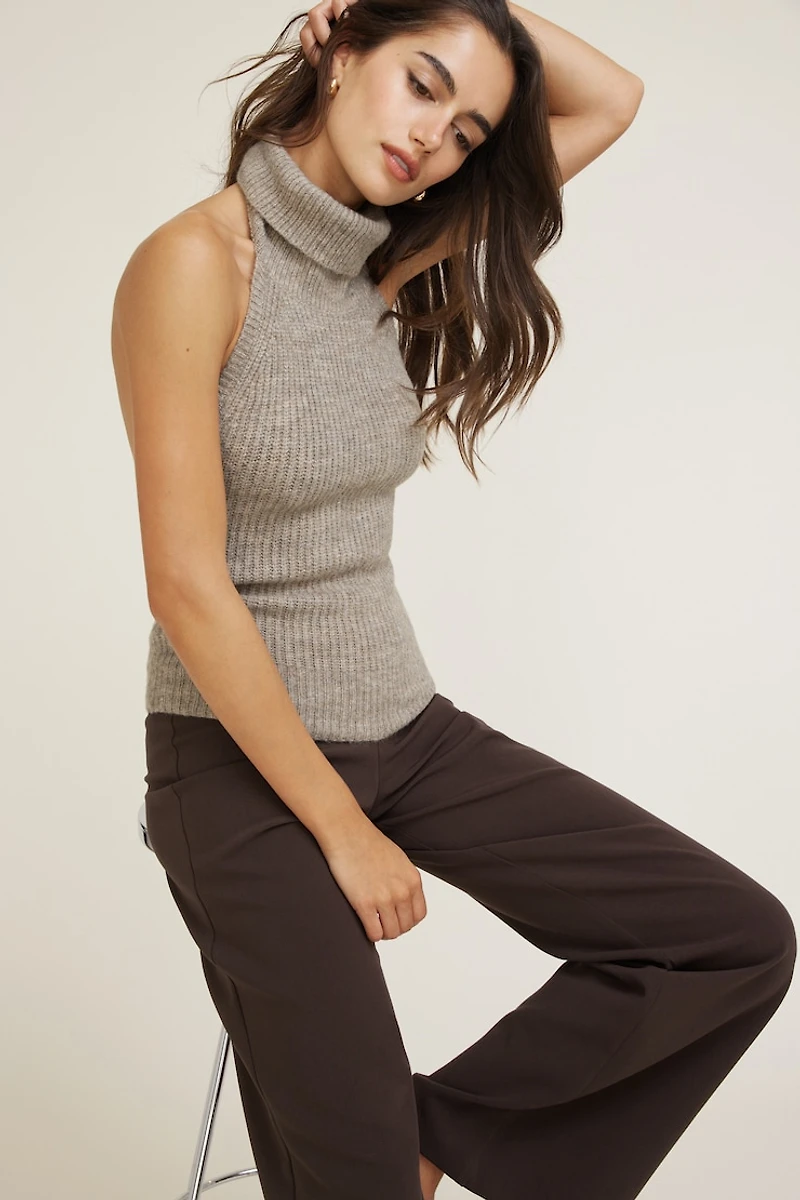 Mock Neck Sweater Halter Top