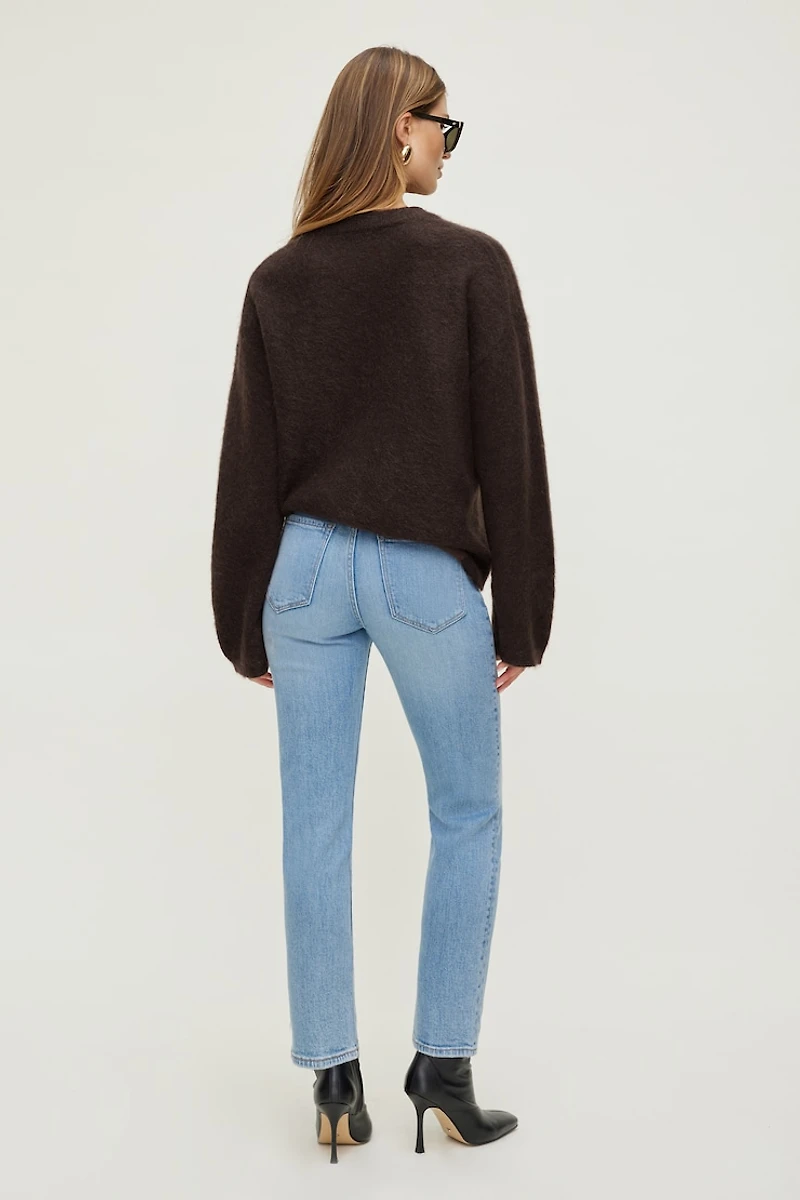 Jean extensible à taille haute et jambe ajustée Frenchie